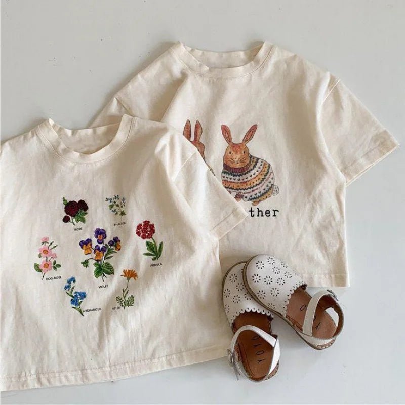 Kids Cartoon Rabbit T Shirt Short Sleeve