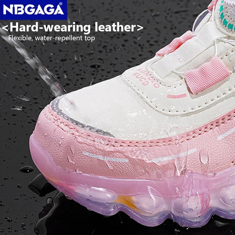 Kids' Colorblock Faux-Leather Sneakers
