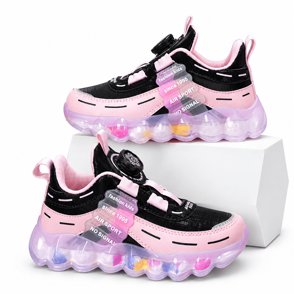 Kids' Colorblock Faux-Leather Sneakers