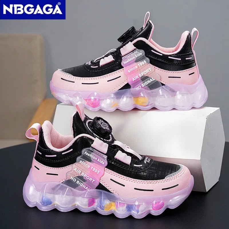 Kids' Colorblock Faux-Leather Sneakers