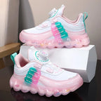 Kids' Colorblock Faux-Leather Sneakers Pink