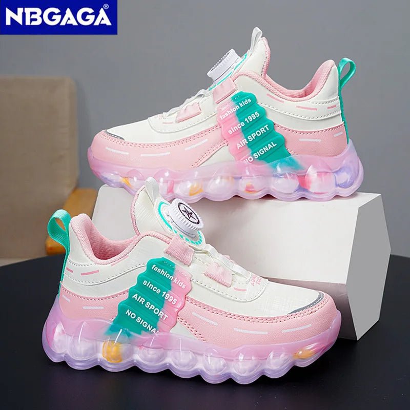 Kids' Colorblock Faux-Leather Sneakers