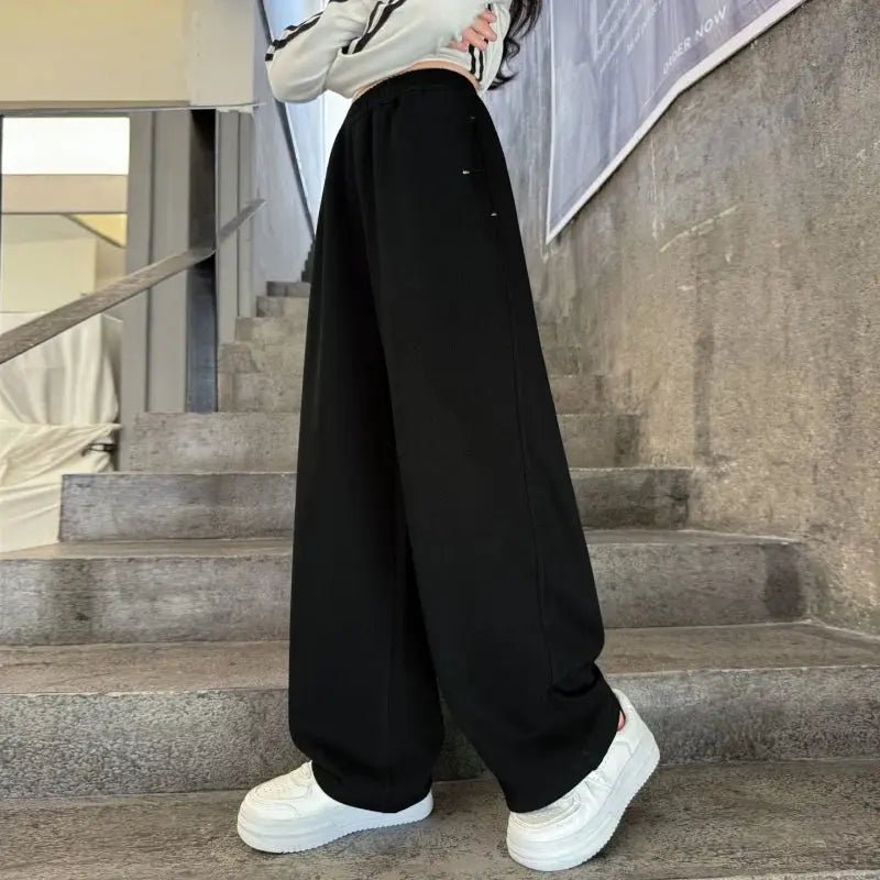 Kids Girls Sporty Pants Black