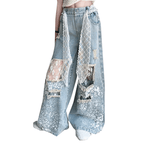 Kids Stylish Streetwear Girl Jeans Lace