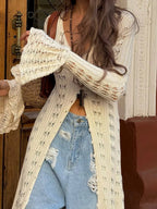 Knit Long Sleeve Dress Button Front