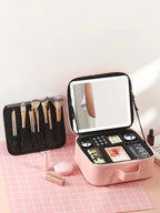 LED Light Makeup Bag with Mirror