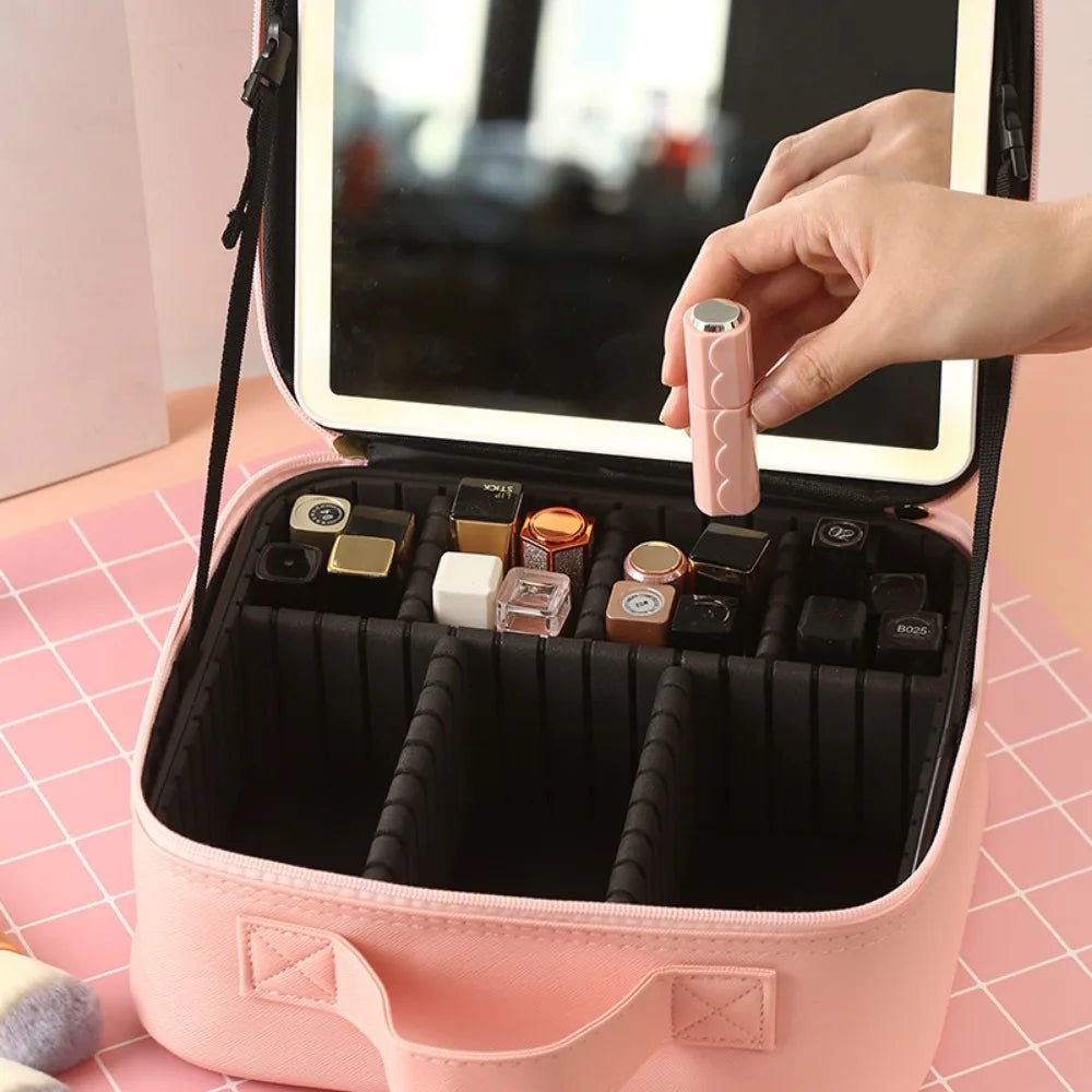LED Light Makeup Bag with Mirror