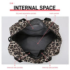 Leopard-Print Weekender Bag with Shoe Compartment
