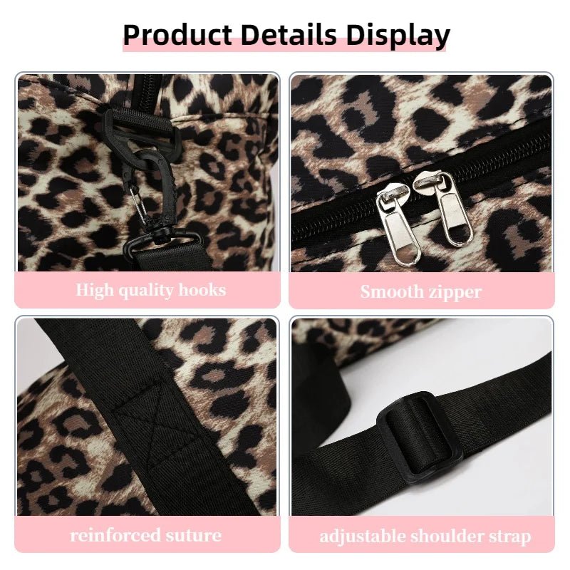 Leopard-Print Weekender Bag with Shoe Compartment