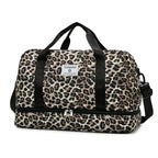 Leopard-Print Weekender Bag with Shoe Compartment ZMN872-brown
