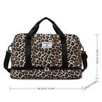 Leopard-Print Weekender Bag with Shoe Compartment