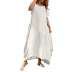Literary Solid Color Loose Dress Lace Knit