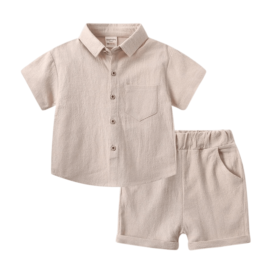 Milancel Kids Set Solid Shorts Beige China Mainland