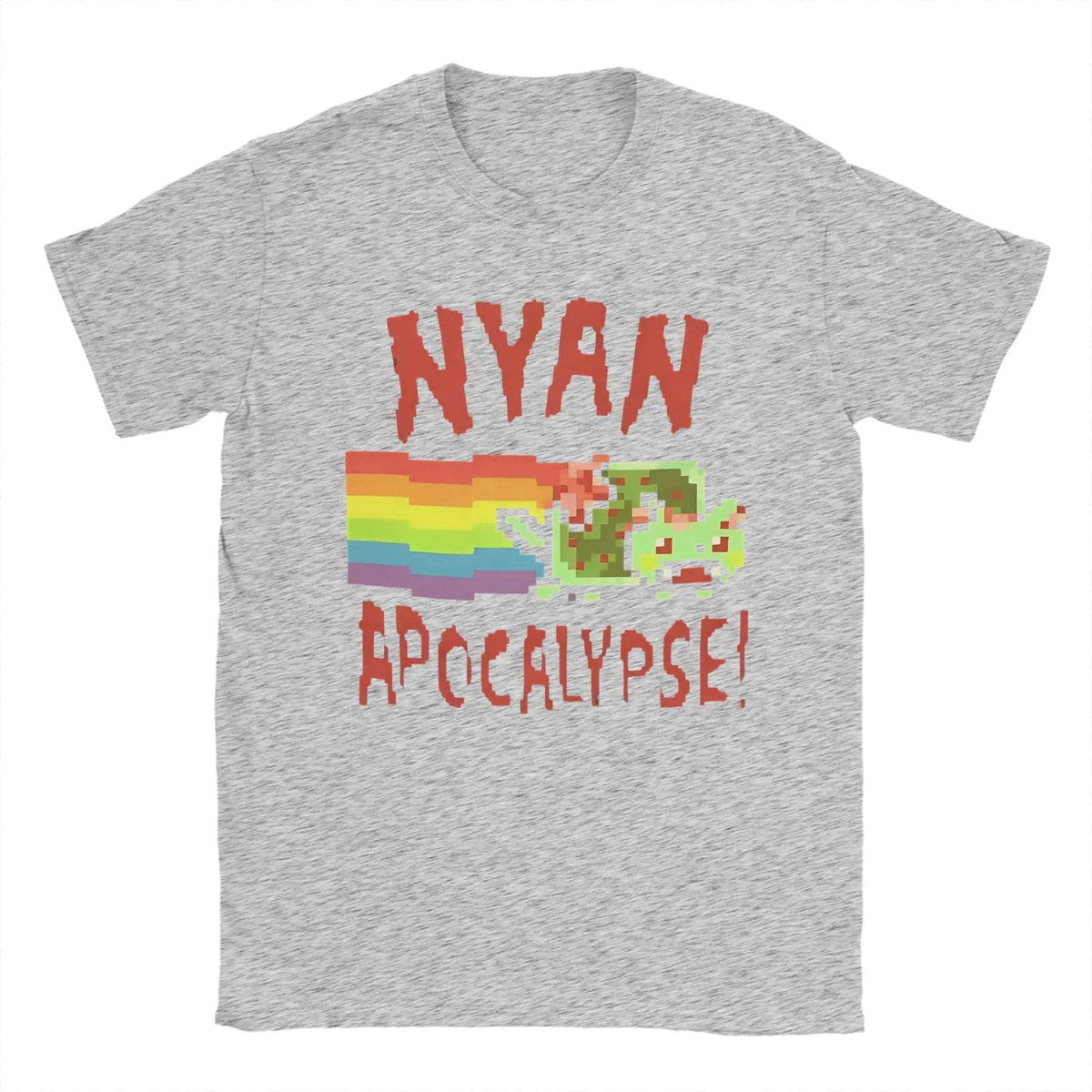 Nyan cats Apocalypse Game T Shirt Short Sleeve Gray