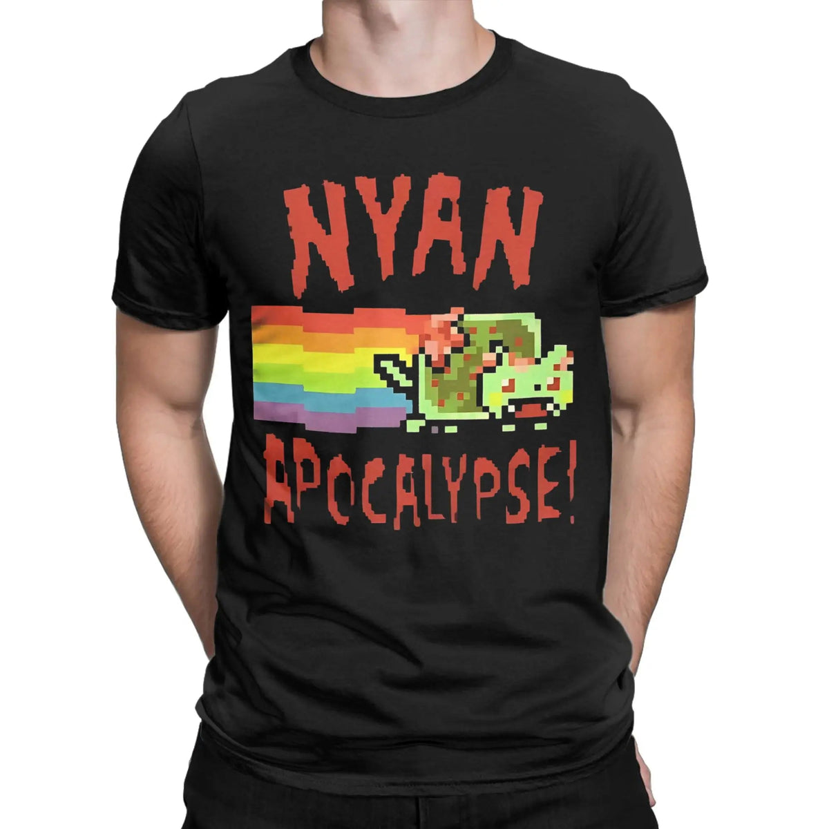 Nyan cats Apocalypse Game T Shirt Short Sleeve