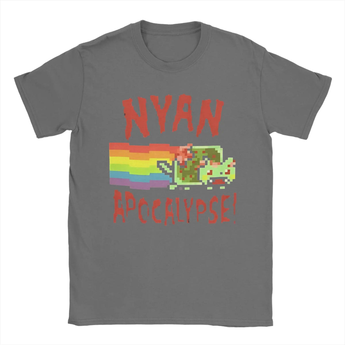 Nyan cats Apocalypse Game T Shirt Short Sleeve Dark Gray