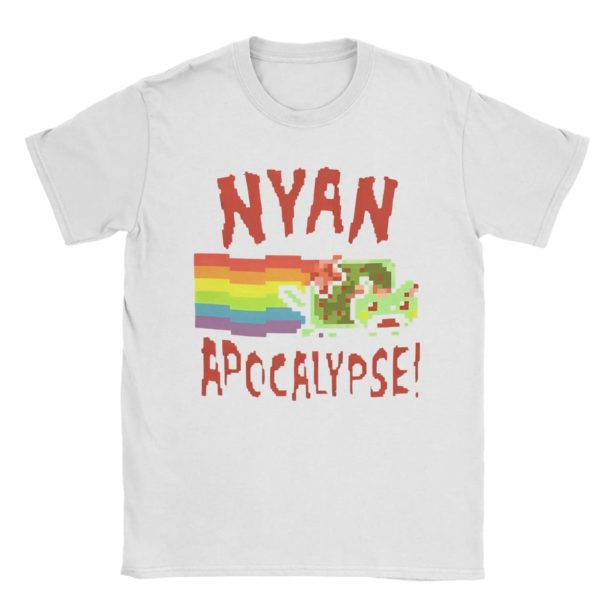 Nyan cats Apocalypse Game T Shirt Short Sleeve White