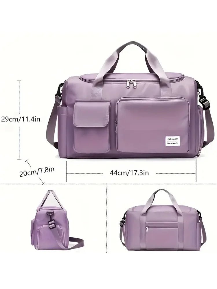 Nylon Weekender Bag with Shoe Compartment