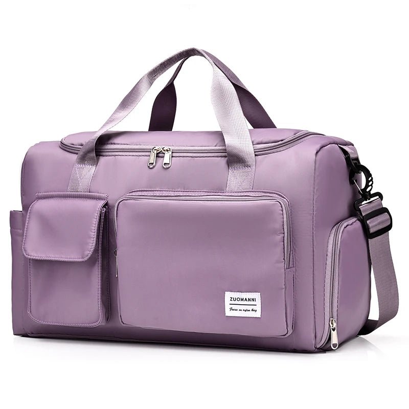 Nylon Weekender Bag with Shoe Compartment Lavender