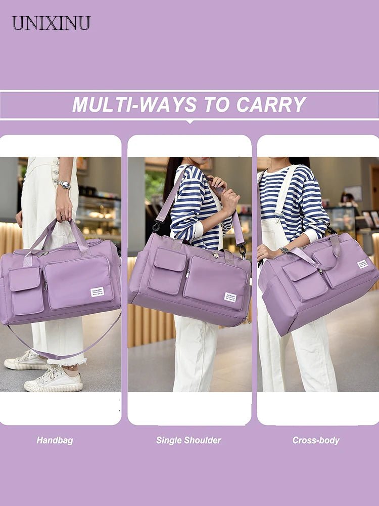 Nylon Weekender Bag with Shoe Compartment