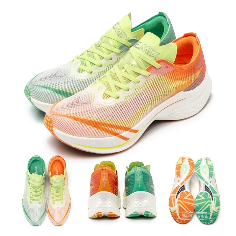 ONEMIX Tupo 2026 Carbon Plate Marathon Running Shoes Orange green