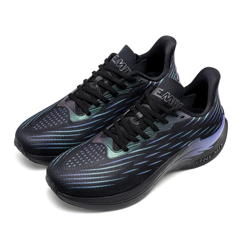ONEMIX Unisex Mesh Lace-Up Running Shoes blue-black