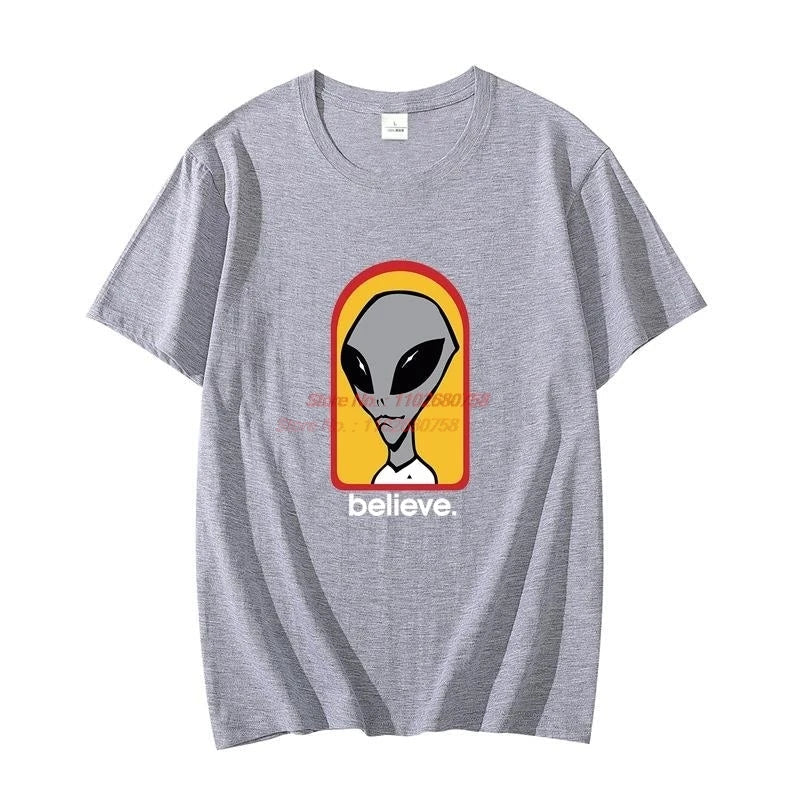 Oversized Cotton Graphic T Shirt Relaxed Fit cotton-grey XS（old）