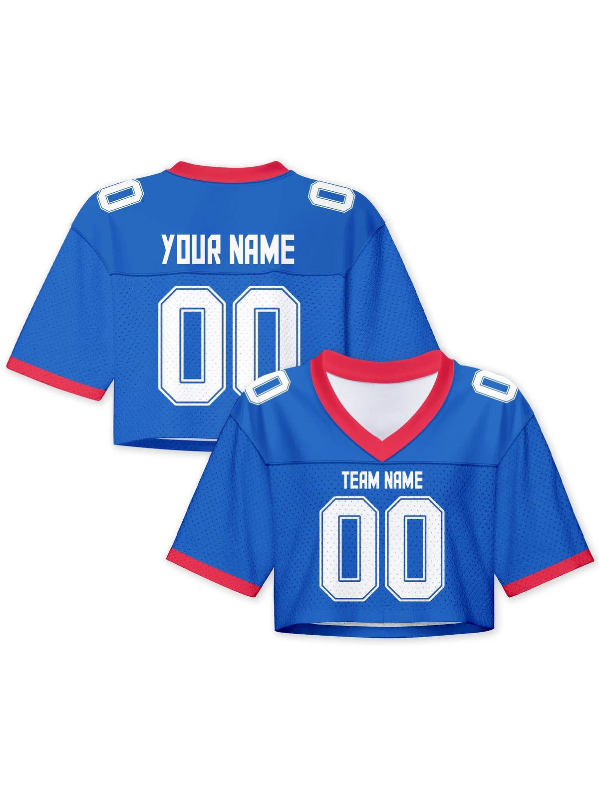Personalized American Football Crop T Shirt Knit Blue 2