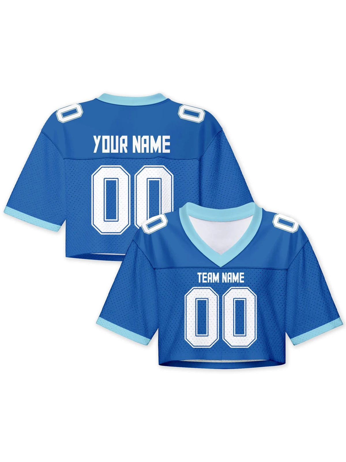 Personalized American Football Crop T Shirt Knit Blue 5
