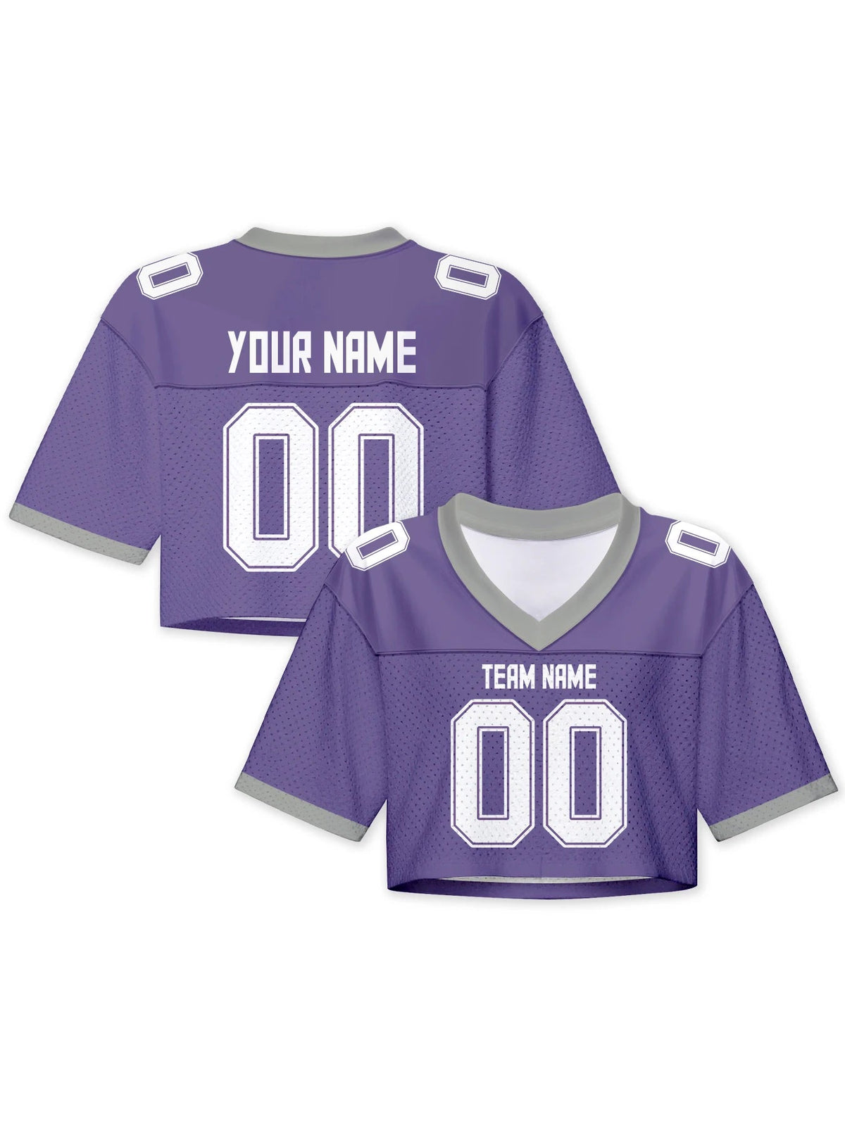 Personalized American Football Crop T Shirt Knit Purple 3