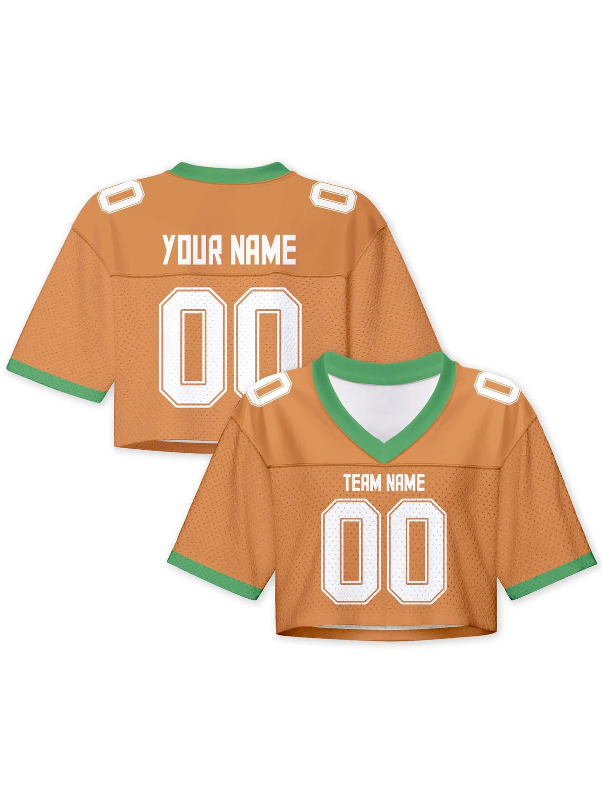Personalized American Football Crop T Shirt Knit Gold 1