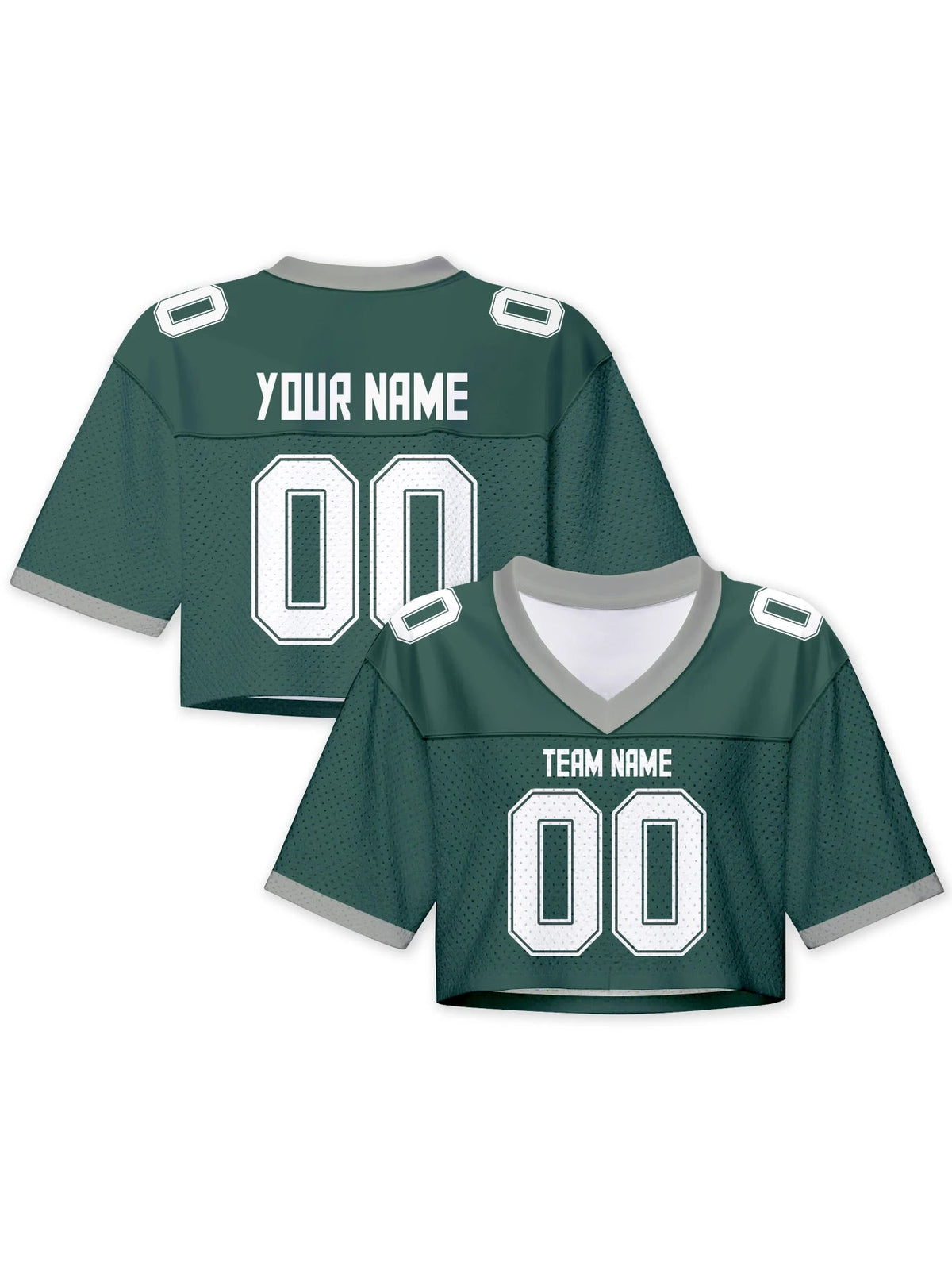 Personalized American Football Crop T Shirt Knit Green 2