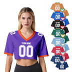 Personalized American Football Crop T Shirt Knit