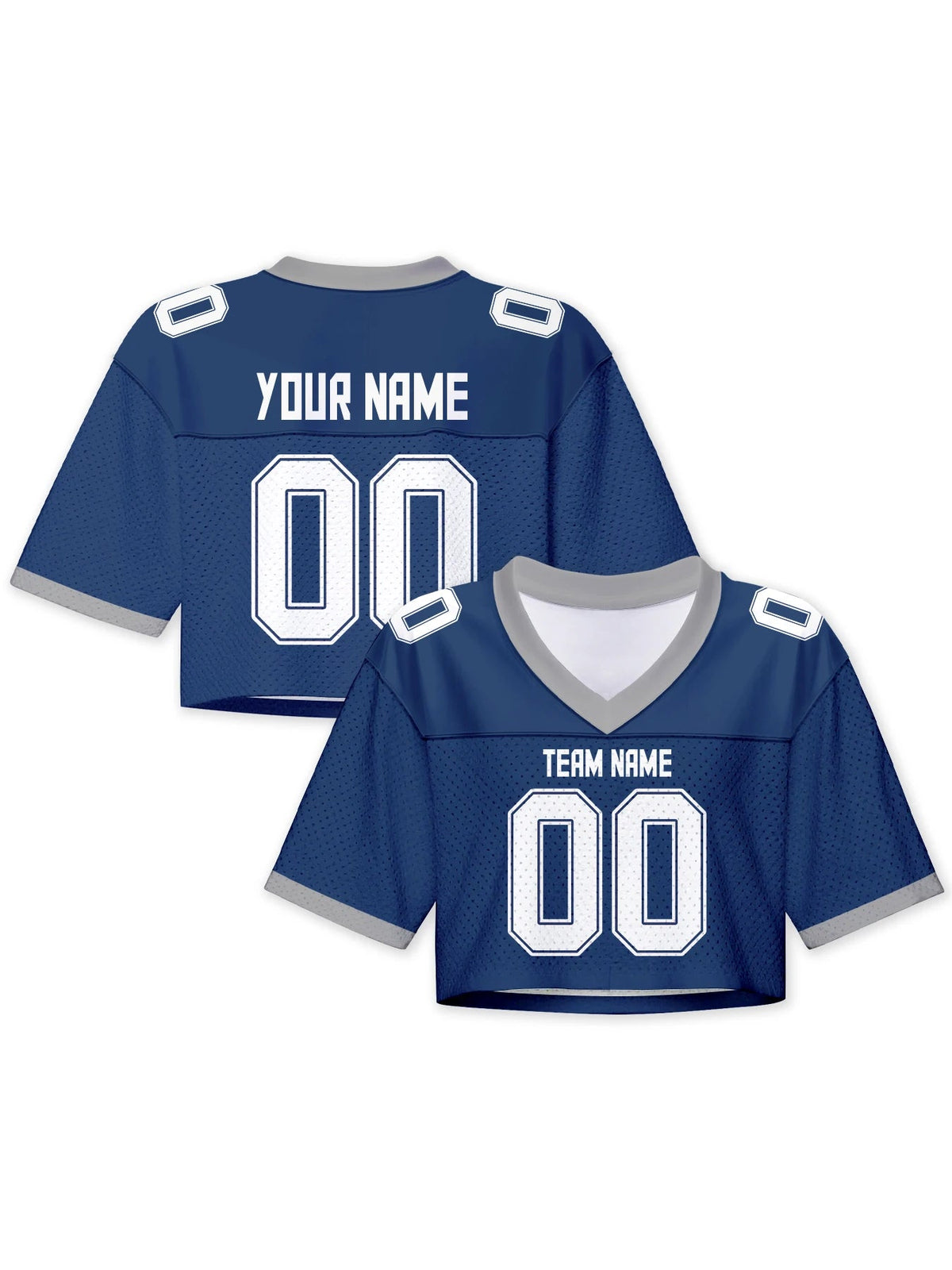 Personalized American Football Crop T Shirt Knit Navy 5