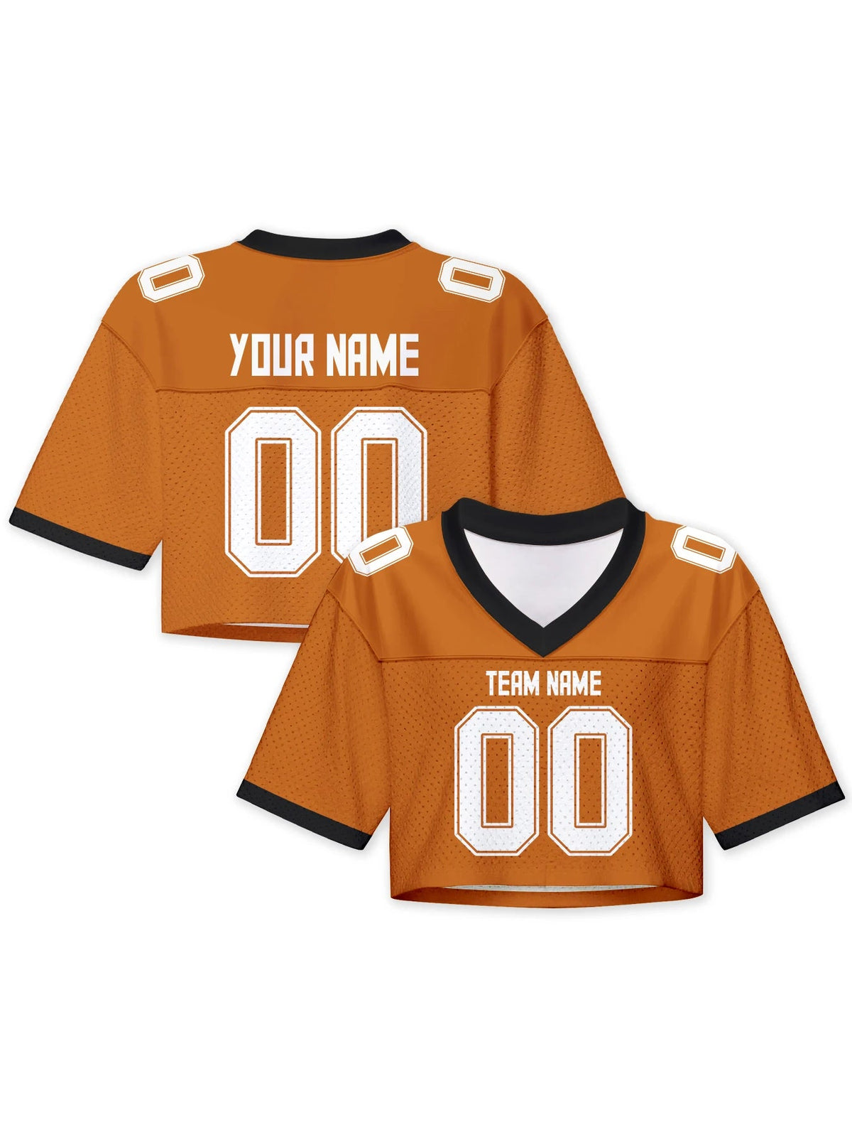 Personalized American Football Crop T Shirt Knit Gold 3
