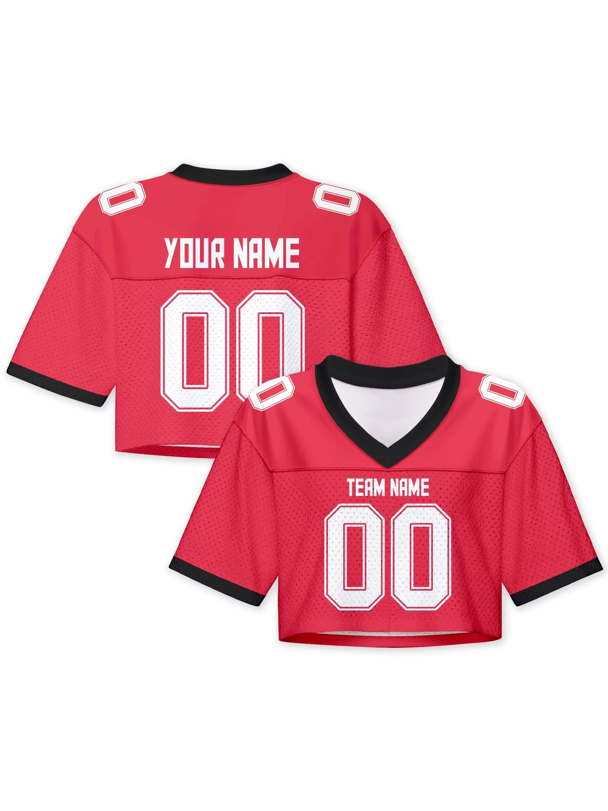 Personalized American Football Crop T Shirt Knit Rose 1