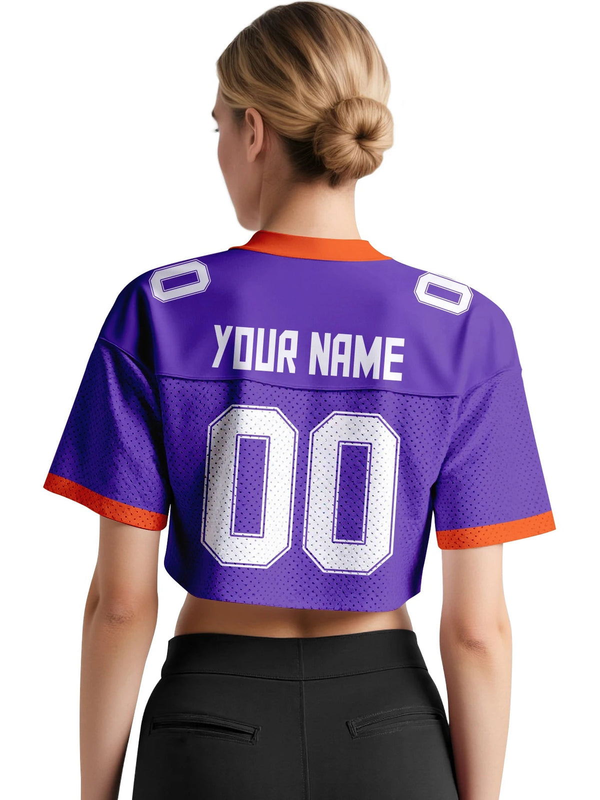 Personalized American Football Crop T Shirt Knit