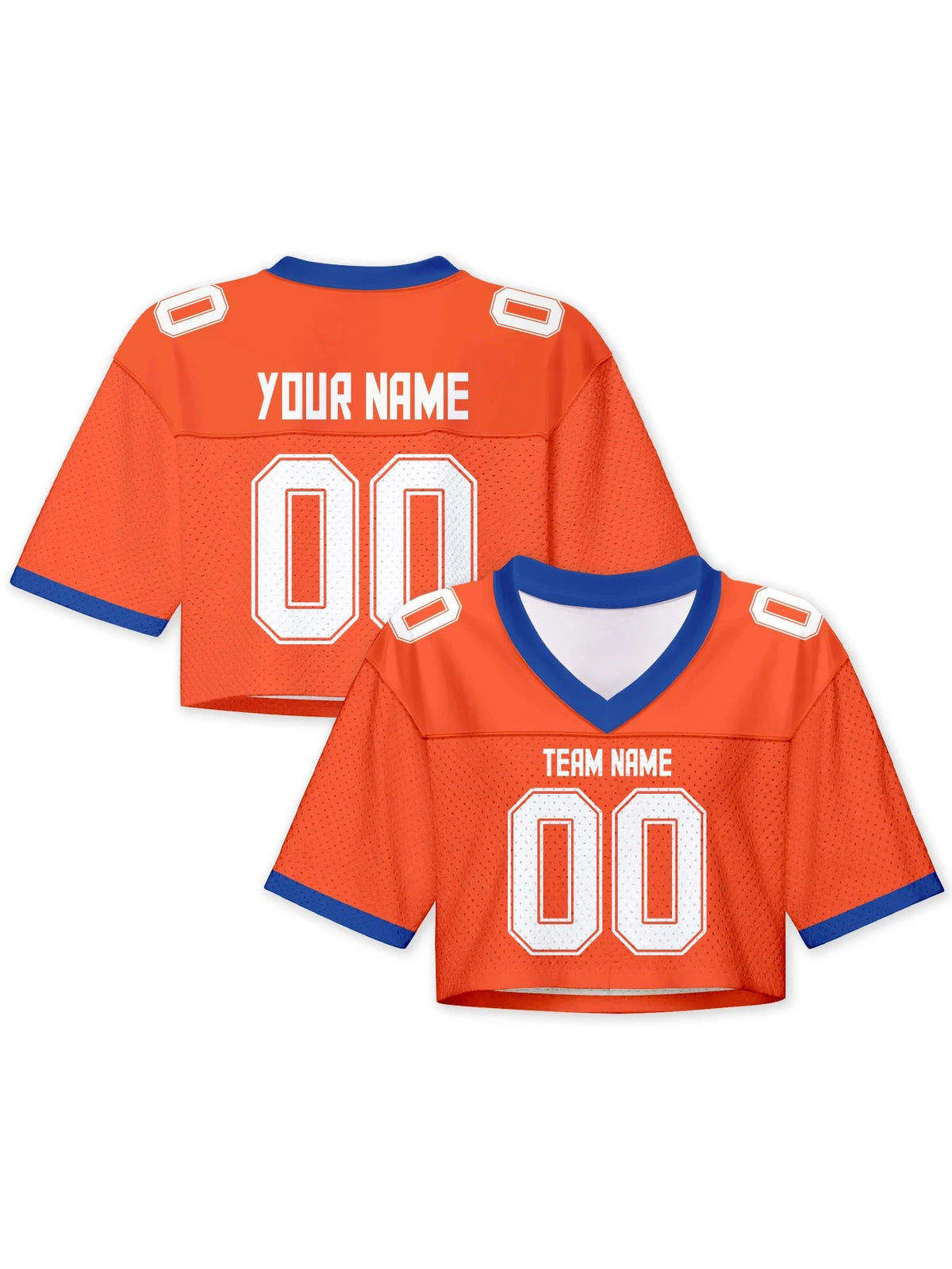 Personalized American Football Crop T Shirt Knit Orange