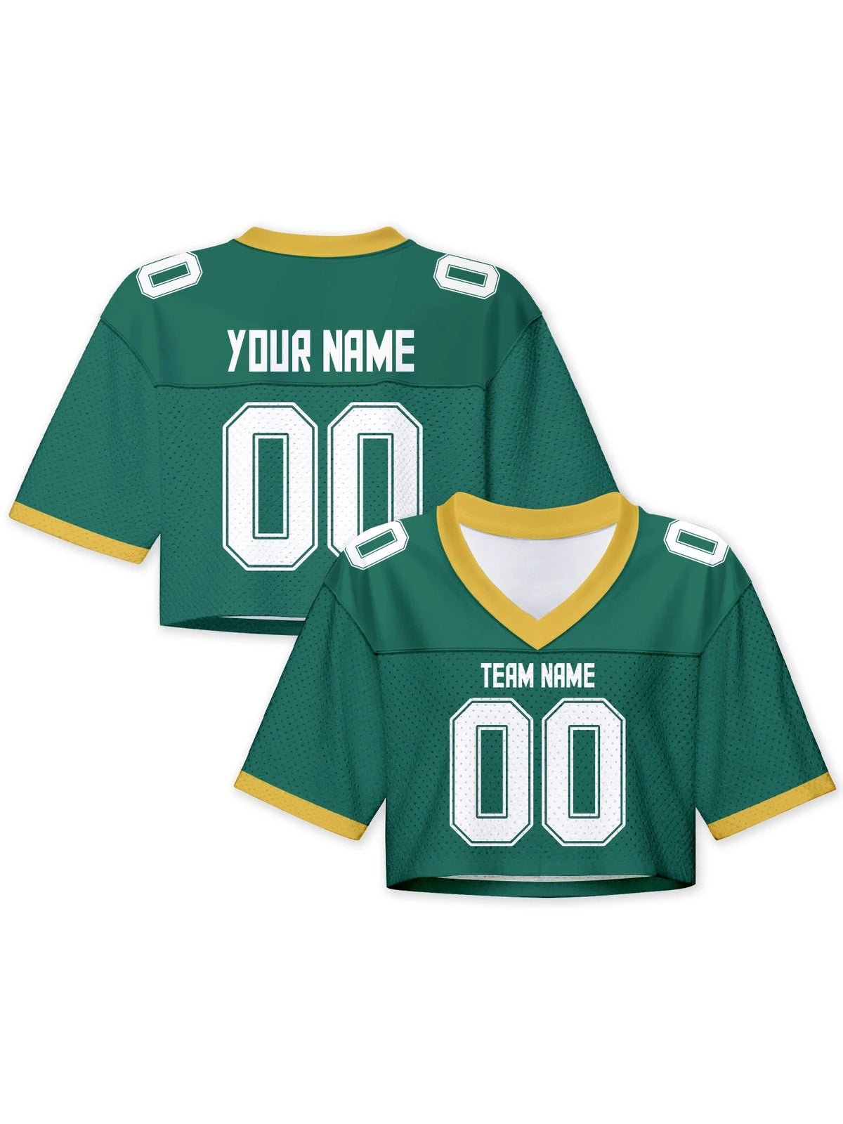 Personalized American Football Crop T Shirt Knit Green 1