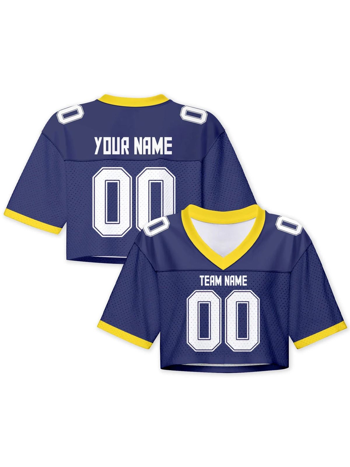 Personalized American Football Crop T Shirt Knit Navy 3