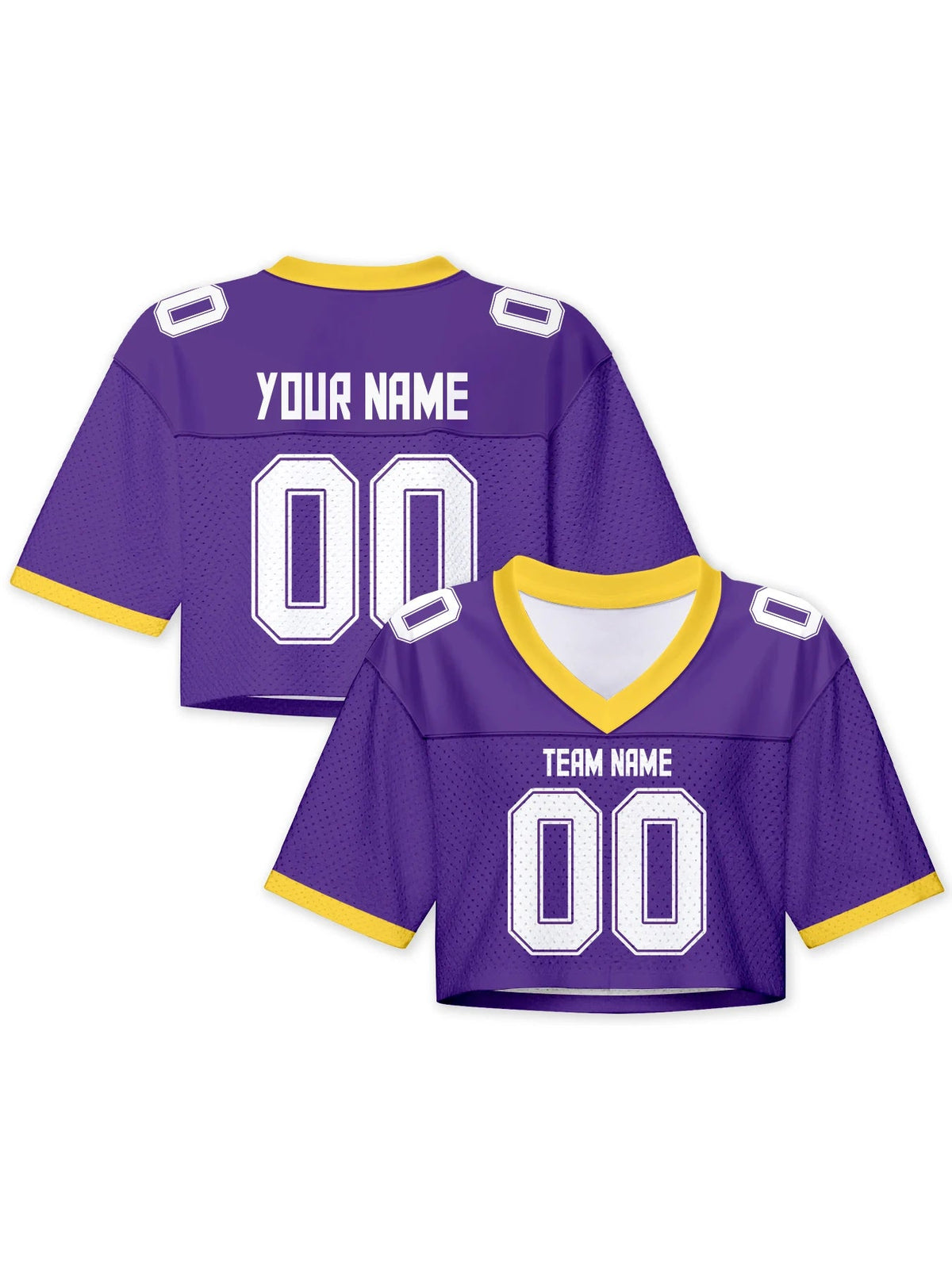 Personalized American Football Crop T Shirt Knit Purple 2