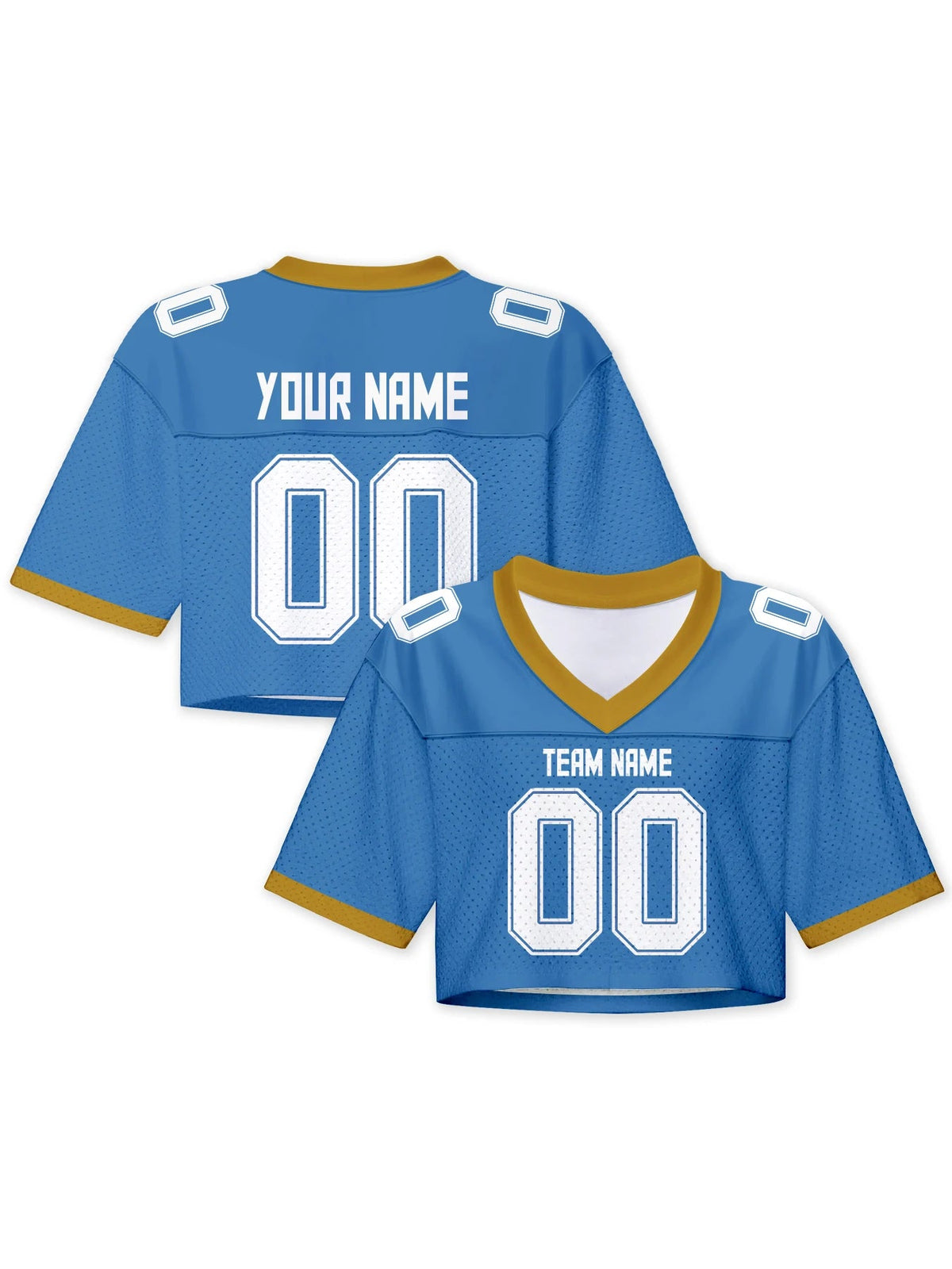Personalized American Football Crop T Shirt Knit Blue 4