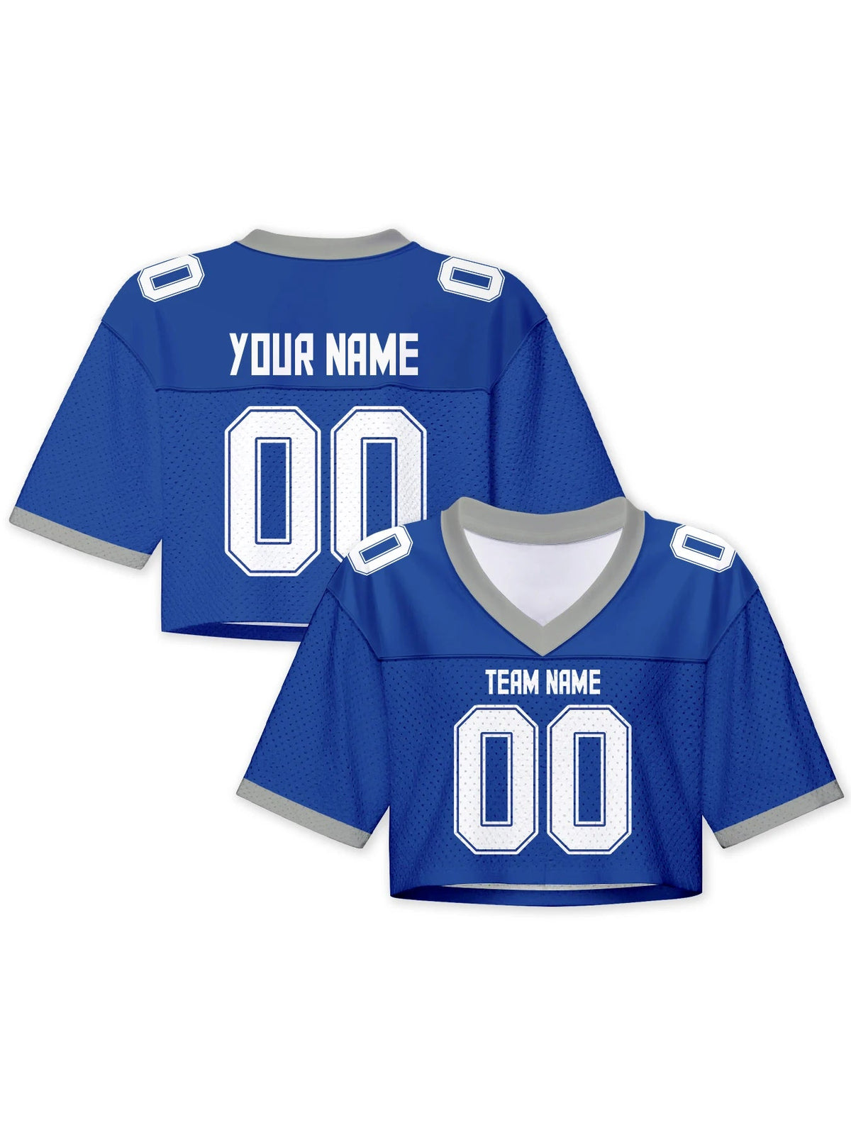 Personalized American Football Crop T Shirt Knit Blue 1