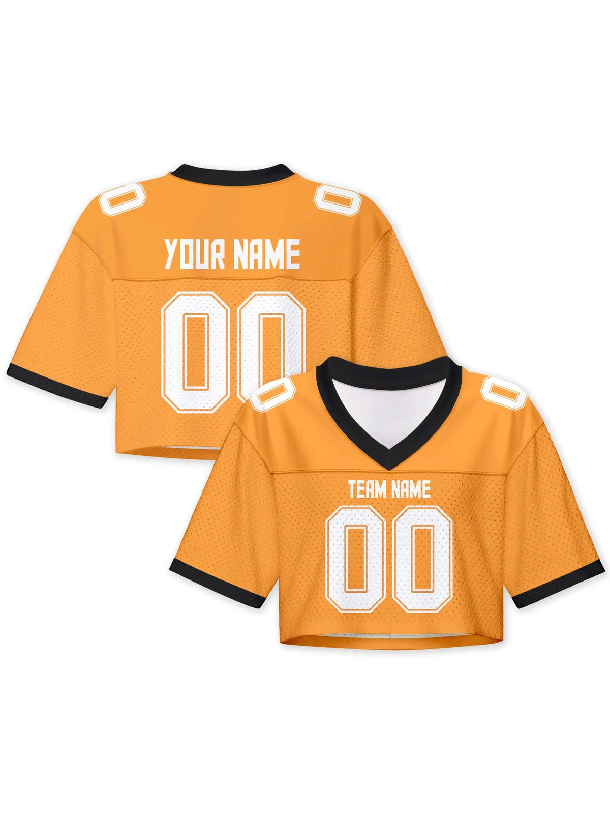 Personalized American Football Crop T Shirt Knit Gold 2