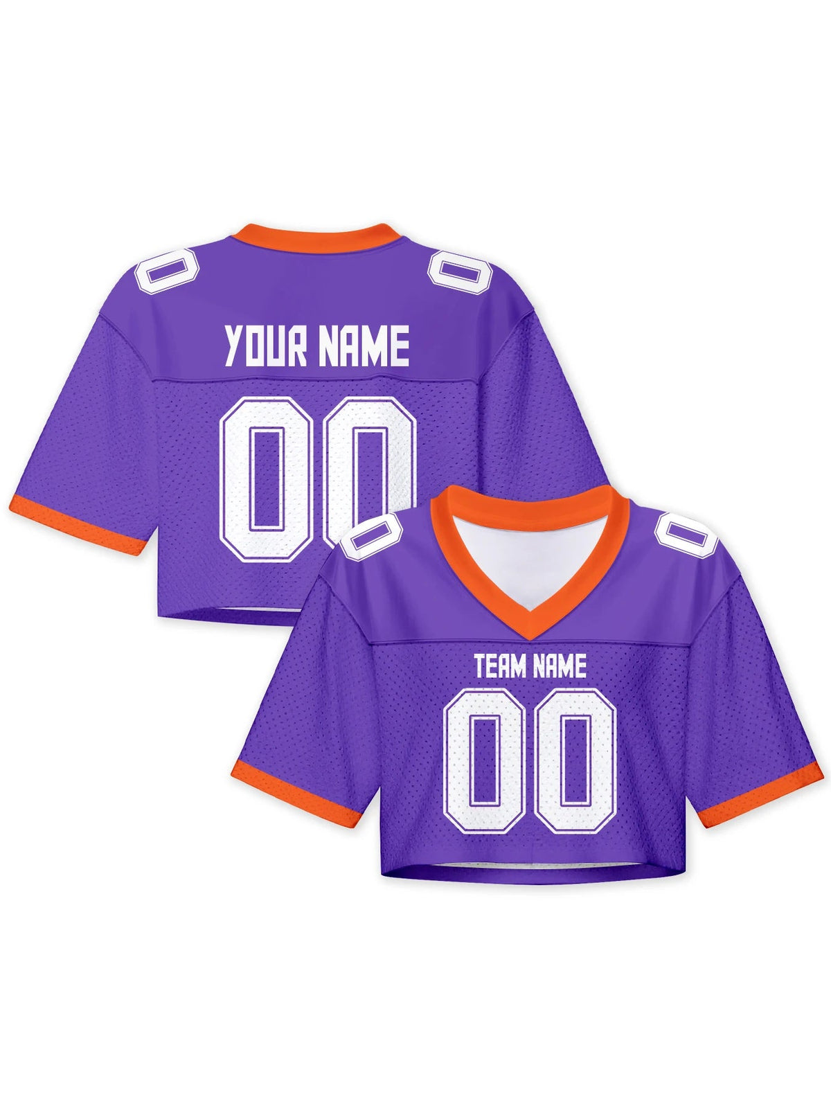Personalized American Football Crop T Shirt Knit Purple 1