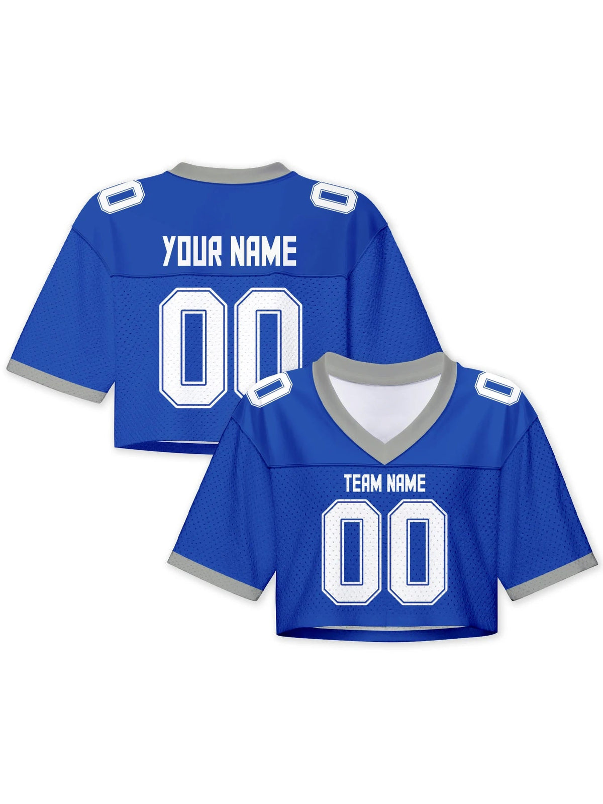 Personalized American Football Crop T Shirt Knit Blue 3