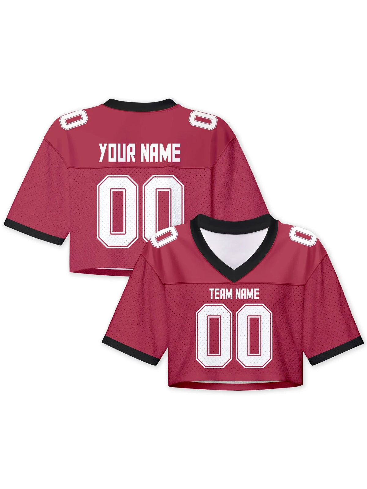Personalized American Football Crop T Shirt Knit Red 2