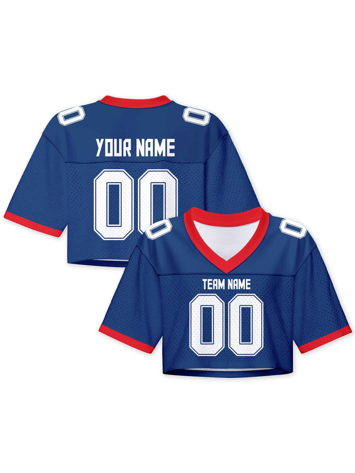 Personalized American Football Crop T Shirt Knit Navy 2