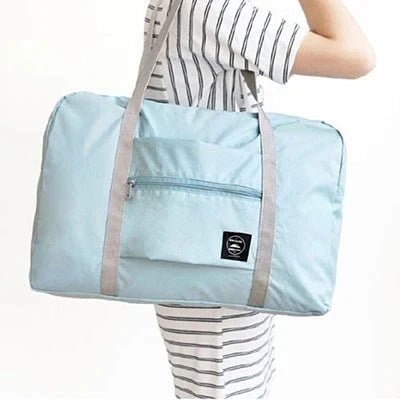 Printed Foldable Polyester Travel Bag Blue