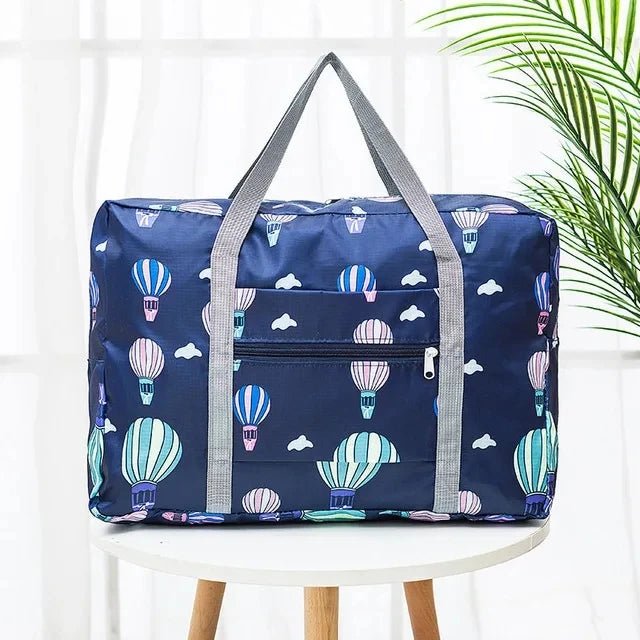 Printed Foldable Polyester Travel Bag Navy balloon